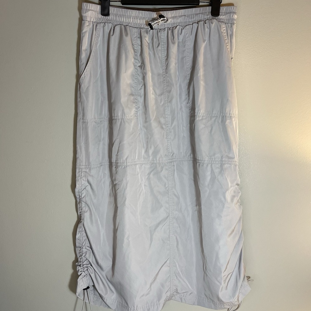 Wild Fable‎ Gray Elastic Waist Midi Skirt Dry Fit Drawstring Medium